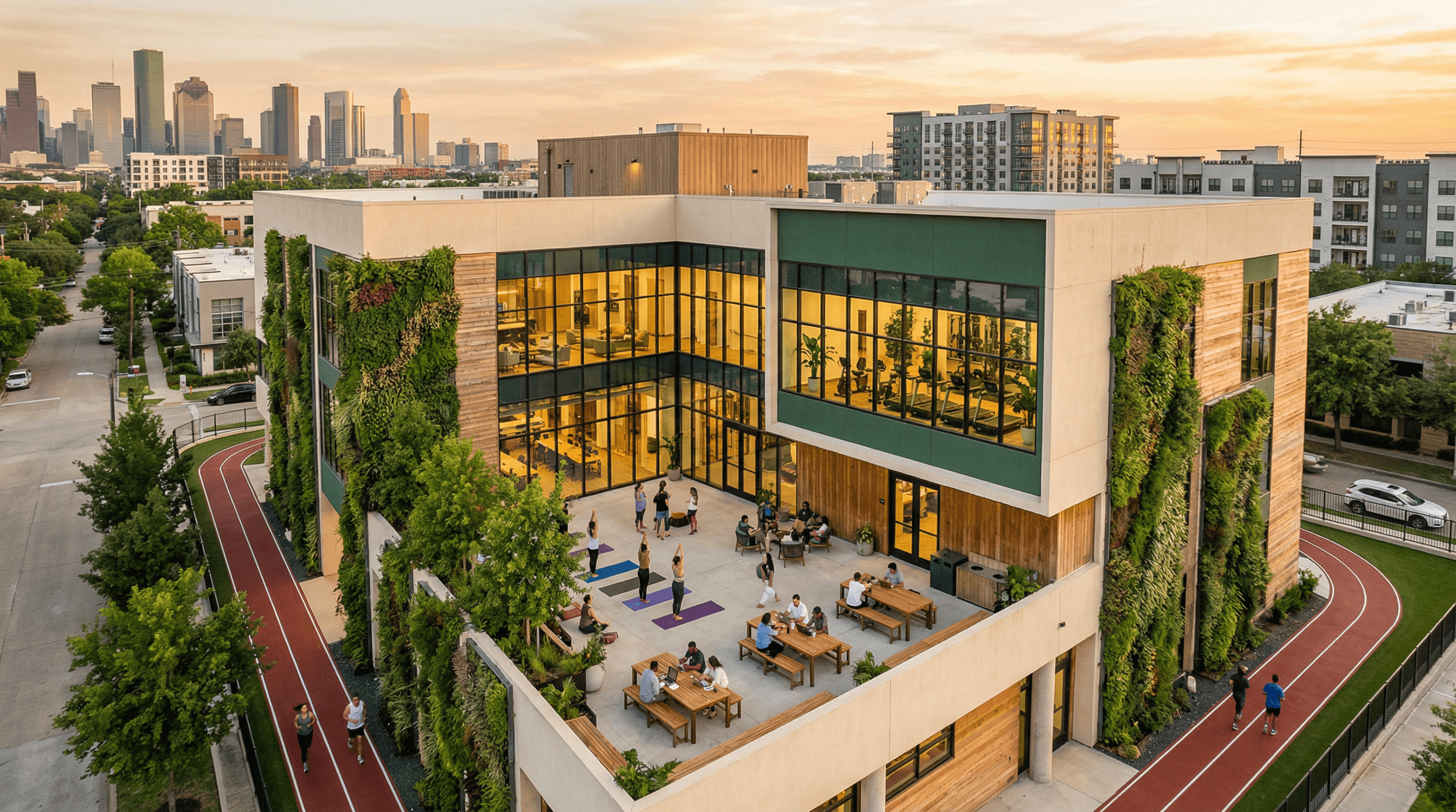 SoleTies Community Hub aerial rendering