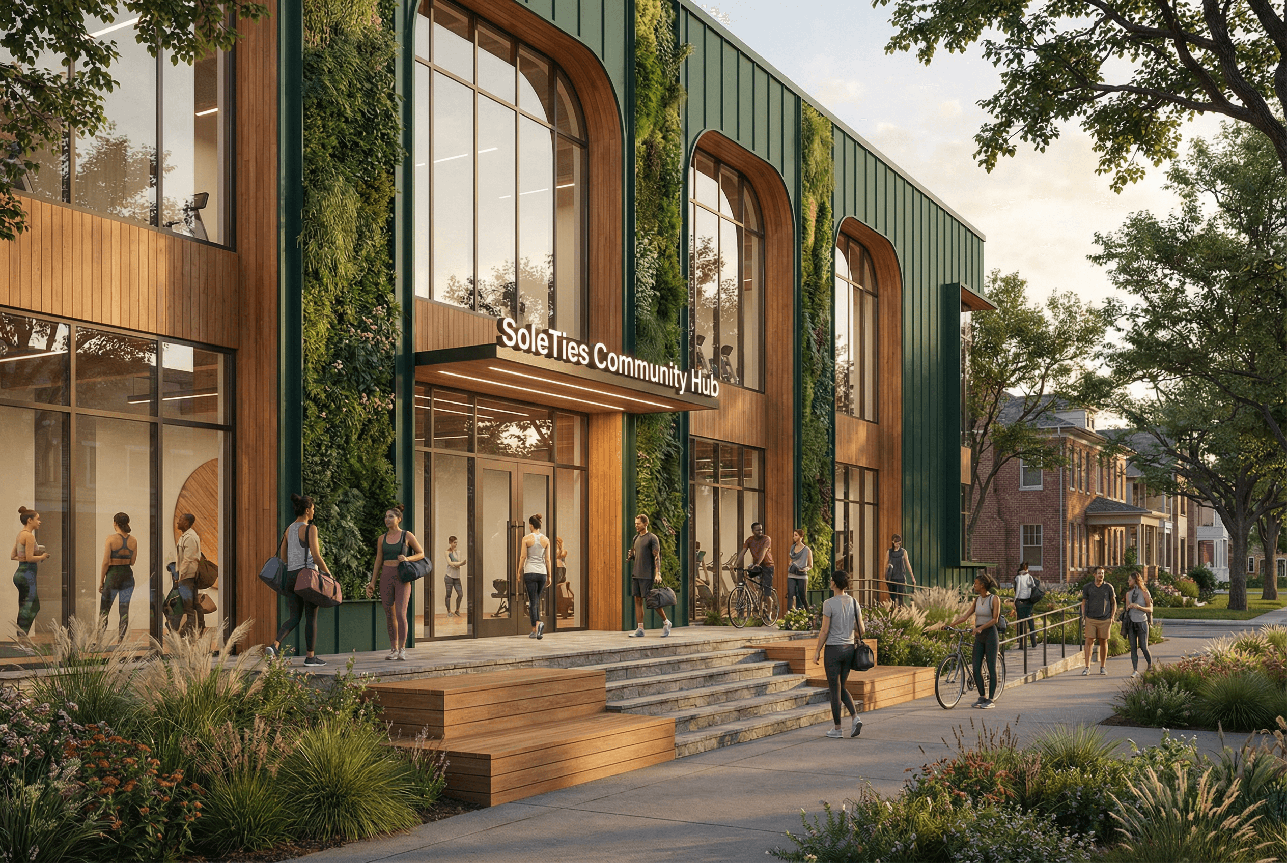 SoleTies Community Hub exterior rendering